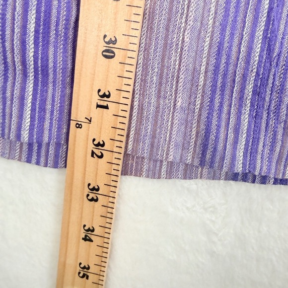 Coldwater Creek Linen Blend Striped Wide Leg Cropped Pants‎ Women's XL Boho - Picture 7 of 7